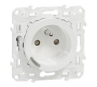 Schneider Electric - Prise 2P+T connectée Wiser Odace - 16A Zigbee - Blanc (S520559)