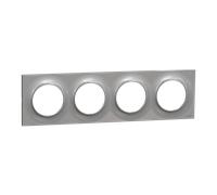Schneider Electric Plaque Odace Styl Aluminium quadruple horizontale/verticale 71 mm
