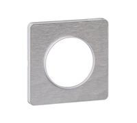 Schneider Electric S520802K Plaque 1 poste Odace Touch Alu martelé Liseré blanc