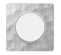 Schneider Electric S520802K Plaque 1 poste Odace Touch Alu martelé Liseré blanc