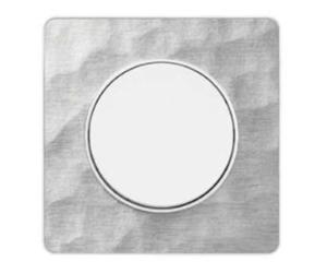 Schneider Electric S520802K Plaque 1 poste Odace Touch Alu martelé Liseré blanc
