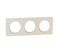 Schneider Electric Plaque Odace Touch – Bois nordique avec liseré blanc – Triple 71 mm H/V G
