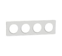 Schneider Electric - Plaque Odace Touch S520808 Blanc 4 postes entraxe 71 mm horiz./vert.