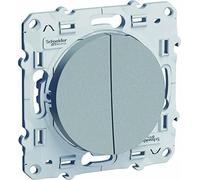 Schneider Electric S530214 Double interrupteur ou Double Va et Vient Odace 230 V Alu