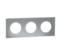 Schneider Electric S910706 Odace M. plaque 3 postes titane blanc