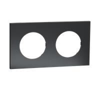 Schneider Electric S912704 Odace M. plaque 2 postes perle noire
