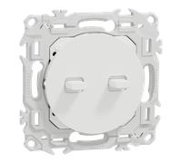 Schneider Electric S920213 Odace double VV ou pouss. levier blanc