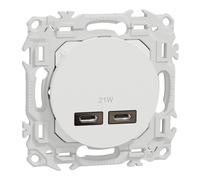 Schneider Electric S920401 Odace double chargeur USB-C 21W blanc