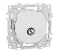 Schneider Electric S925445 Odace prise TV simple blanc griffes
