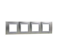 Schneider Electric SC5MGU66004039 Plaque 2 postes horizontal Nickel Mat Alu UNICA Top