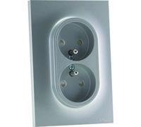 Schneider Electric SC5S52A089E Double prise de courant avec terre 2PT Odace 230 V Alu