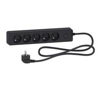 Schneider Electric SC5ST9351B Rallonge multiprises 5 Prises 2P+T Anthracite 1,5m, Noir