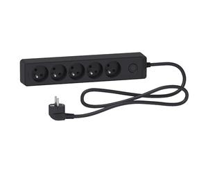 Schneider Electric SC5ST9351B Rallonge multiprises 5 Prises 2P+T Anthracite 1,5m, Noir