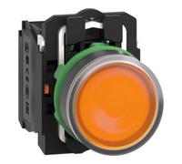 Interrupteur XB5AW35M5 : Pression 22mm Tige.Pos : 1 NC + NO LED orange 230V I...