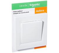 Schneider Electric Interrupteur va-et-vient Asfora S320204 10A blanc encastrable 1 poste