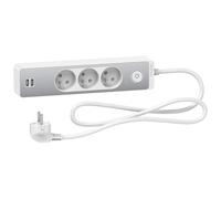 Schneider Electric ST933U1WA Multipr 3P 2USB 1,5m blc/alu