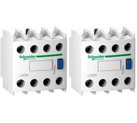 Schneider Electric - TeSys D - bloc contacts auxiliaires frontaux - 2F+2O - bornes vis-étriers - LADN22 (Lot de 2)