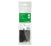 Schneider Electric Thorsman Lot de 100 serre-câbles en polyamide 200 x 2,5 mm, couleur noir, différentes tailles, bords arrondis lisses, super durables, serre-câbles autobloquants pour la gestion des