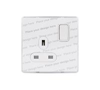 Schneider Electric Ultimate GGBGU3410CLRR Prise de courant sans vis à interrupteur unipolaire 13 A Transparent avec insert blanc