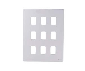 Schneider Electric Ultimate Plaque plate sans vis - 9 interrupteurs avec cadre de montage, GUGS09GMS, chrome poli