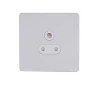Schneider Electric Ultimate Plaque plate sans vis - Prise de courant unique sans interrupteur, broche ronde, 5 A, GU3480WPW, peinte en blanc avec insert blanc