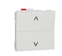 Schneider Electric - Unica - cde volet-roulant - double poussoir - 2 mod - Blanc - méca seul - NU320718