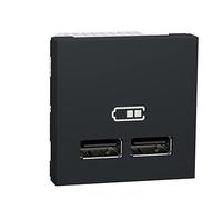 Double Chargeur USB A 1 poste 2 modules Unica Anthracite Schneider