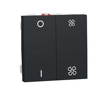 Schneider Electric - Unica - commande VMC - ON/OFF + 2 vitesses - 10A - 2 mod - Anthra - méca seul - NU321454