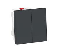 Schneider Electric - Unica - double va-et-vient - 10A - connexion rapide - 2 mod - Anthra - méca seul - NU321354