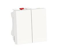 Schneider Electric double va-et-vient Unica NU321318F 10A Blanc 2 mod connexion rapide méca seul