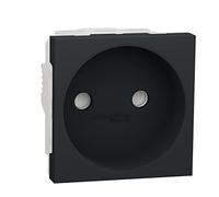 Schneider Electric - Unica - prise 2P - bornier à vis - 2 mod - Anthracite - méca seul - NU303354
