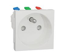 Schneider Electric - Unica - prise 2P+T - FR - 90° - raccord rapide travers - Blanc anti - méca seul - NU305920