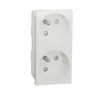 Schneider Electric - Prise double 2P+T Unica - 45° - 16A - Blanc - Connexion rapide