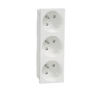 Schneider Triple prise de courant Unica 2P+T 16A 45° Monophasé Blanc