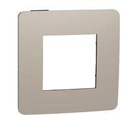 Schneider Electric - Unica Studio Color - plaque de finition - Taupe liseré Anthracite - 1 poste - NU280228