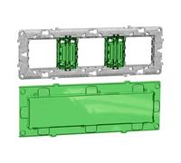 Schneider Electric NU7006C Unica - support de fixation 6-8 mod / 3 postes + protection chantier - zamac