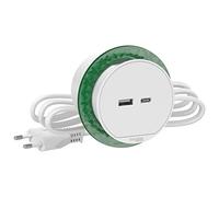 Schneider Electric - Unica System+ - bloc de prise à encastrer XS - USB A+C - câble 2m - blanc - INS44008