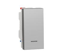Schneider Electric - Unica - va-et-vient lum témoin - 10A - connex rapide - 1 mod - Alu - méca seul - NU310330S