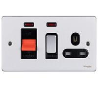 Schneider Electric Unité de commande pour cuisinière à profil bas Chrome poli 45 A + néon, GU4501BBC