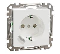 Schneider Electric Wiser Connected Schuko Socket 16A TPB Active White System M, Smart Socket, compatible avec Amazon Alexa et Google Home, Smart Home WiFi Socket