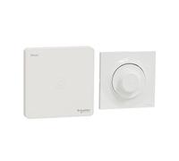 Kit éclairage avec variateur rotatif + passerelle wifi + plaque de finition simple Schneider Electric Odace Wiser blanc
