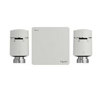 Schneider Electric - Wiser, Kit Vannes Thermostatiques Connectées Passerelle Wifi + 2 Têtes De Vanne, CCTFR6906