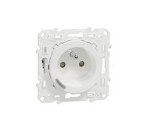 Schneider Electric - Prise 2P+T connectée Wiser Odace - 16A Zigbee - Blanc (S520559)