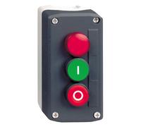 Panneau de commande 3 trous I/O + voyant rouge 24V AC gris IP65 XALD363B