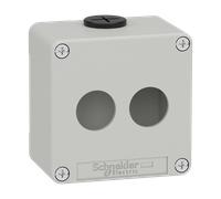 Schneider Electric XAPD1202 Boîtier vide XAP métal gris pour 2x22mm - CSA, Bouton + interrupteur, Gris