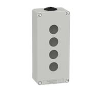 Schneider Electric XAPD3204 Boîtier vide XAP métal gris pour 4x22mm - CSA, Bouton + interrupteur, Gris