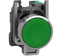 Schneider Electric XB4BA315 Bouton poussoir, Harmony XB4, métal, 22 mm, vert, Sans inscription, palpage, 1S, push-in