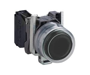 Schneider Electric XB4BP21 Harmony bouton-poussoir, IP69K, à impulsion, métal plaqué chrome collerette, 1F, 22 mm diamètre de fixation, noir