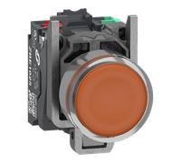 Schneider Electric XB4BW35B55 BP ORANGE PUSH IN 1F+1O