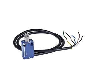 Schneider Electric XCMD2102L5 ex OsiSwitch Métal Interrupteur de position format standard, poussoir à galet acier, tête de piston, 1NC+1NO, brusque, 5 m longueur de câble